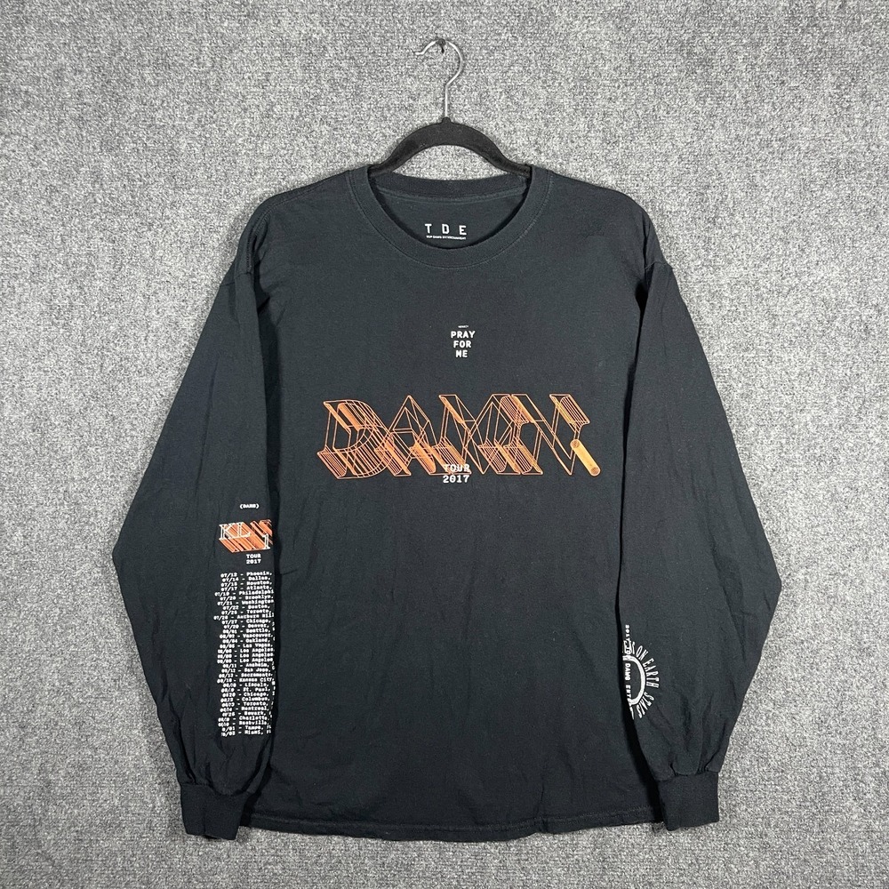Kendrick Lamar 2017 Damn Pray For Me Tour Long Sleeve Shirt Black Size Large